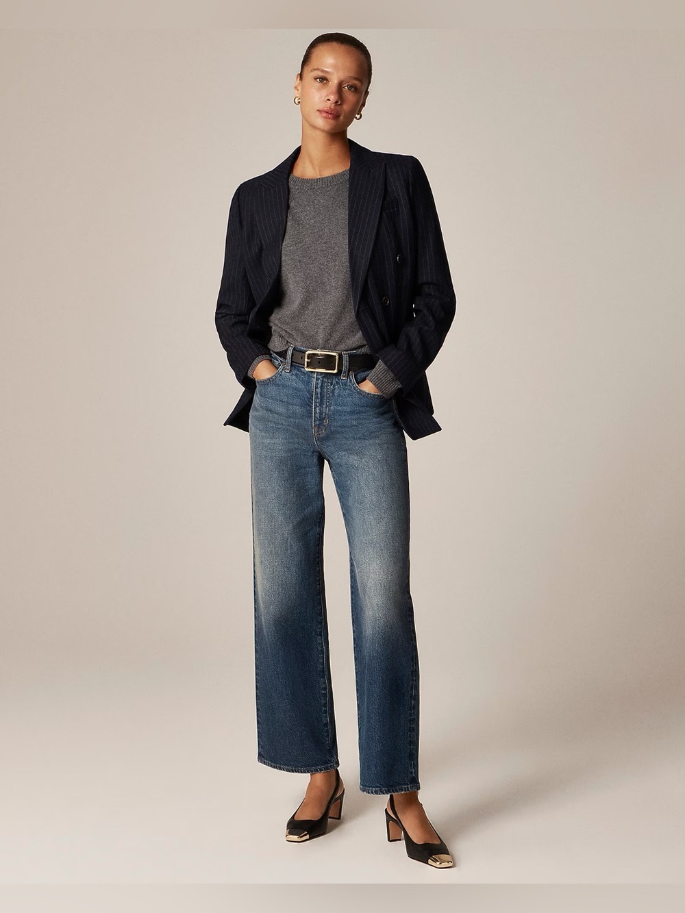 J. Crew Jeans Womens 31 Full Length Wide Leg High Rise